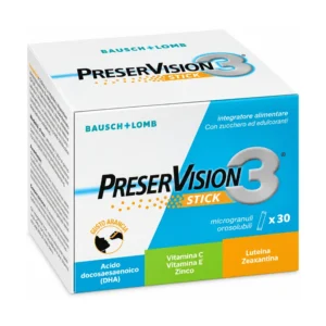 PreserVision 3 30 stick orosolubili con luteina, zeaxantina, omega-3 DHA e vitamine C ed E.