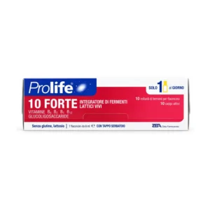 Prolife 10 Forte 7 flaconcini con 10 miliardi di fermenti lattici vivi e vitamine B.
