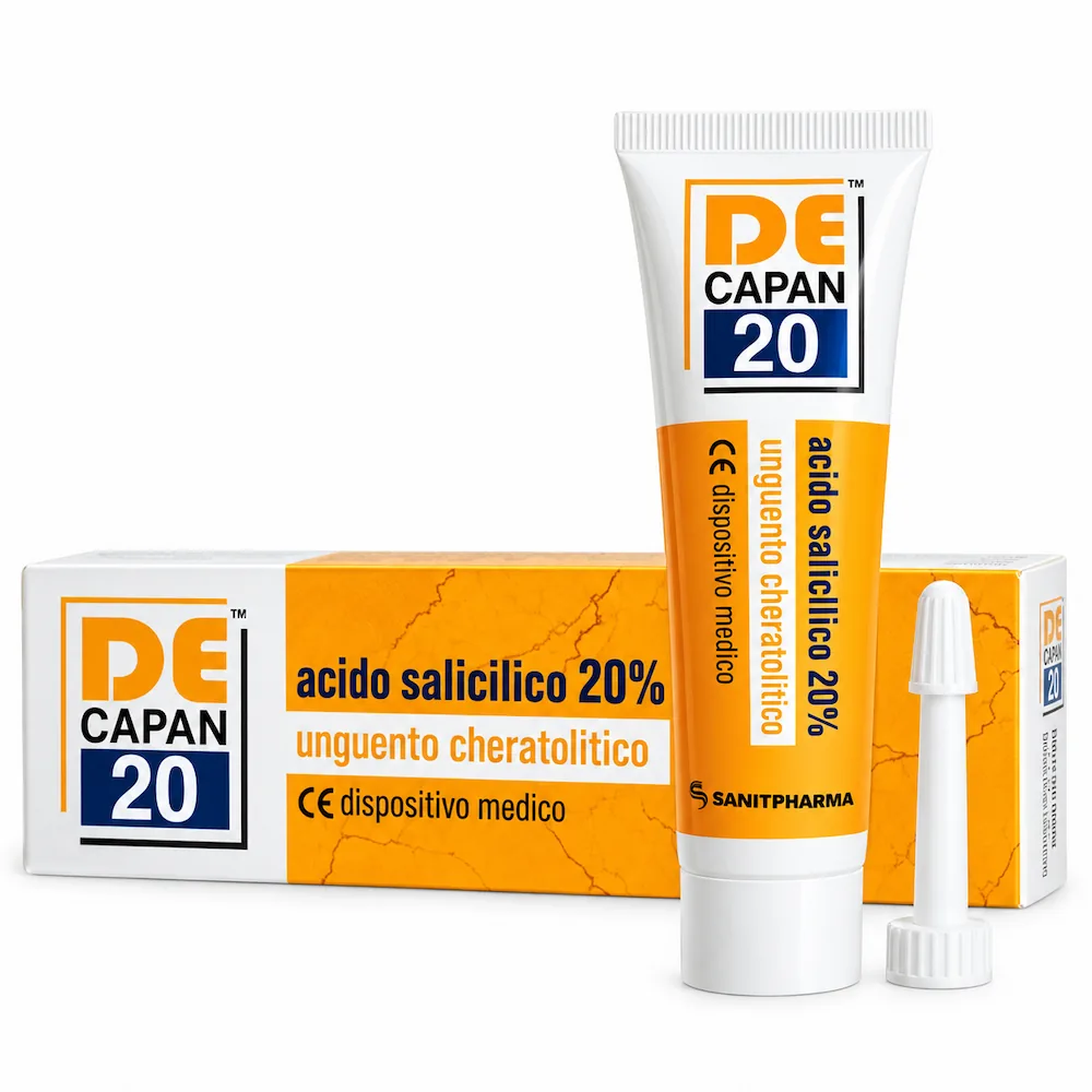 Decapan Unguento 30 ml Sanitpharma, unguento cheratolitico con acido salicilico al 20%.