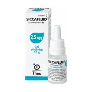 Siccafluid Gel Oftalmico 2,5 mg/g, flacone da 10 g con contagocce.