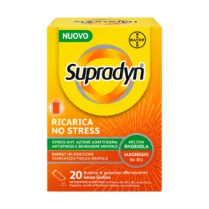 Supradyn Ricarica No Stress 20 bustine integratore magnesio vitamine B rodiola melissa.
