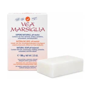 VEA Marsiglia Sapone Naturale 100 g, barra di sapone vegetale con vitamina E acetato.