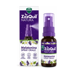 ZzzQuil Natura Melatonina Spray 30 ml, integratore di melatonina in spray orale con aroma lavanda e arancia.